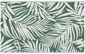 Outsunny Tapete Exterior Reversível 152x243cm Padrão Folhagem Ideal Varanda Pátio Campismo Praia Durável Verde Escuro Branco | Aosom Portugal