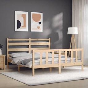 Cama sem colchão 160x200 cm madeira de pinho maciça