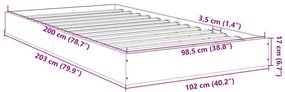 Estrutura de cama 100x200 cm derivados de madeira preto