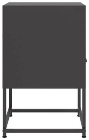 Mesas de cabeceira 2 pcs 36x39x60,5 cm aço preto