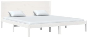 Cama sem colchão 200x200 cm madeira de pinho maciça branco
