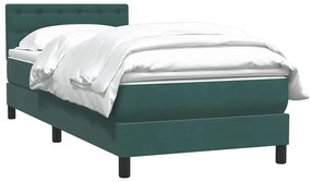 Cama com molas/colchão verde-escuro 80x210 cm veludo