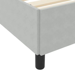 Estrutura da Cama Branco e Cinza Claro 160 x 200 cm Veludo