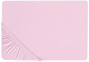 Lençol-capa em algodão rosa 90 x 200 cm JANBU Beliani