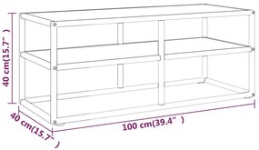 Móvel de TV 100x40x40 cm vidro mármore branco