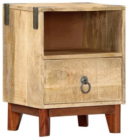 Mesa de cabeceira 40x30x52 cm madeira mangueira áspera maciça