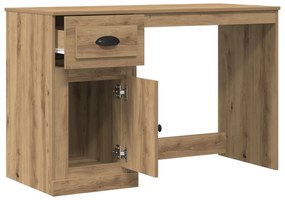 Mesa vidaXL com Armazenamento Carvalho Artesanal 50x115x75 cm em Madei