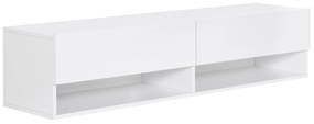 HOMCOM Móvel de TV de Parede com 2 Compartimentos e 2 Armários com para Televisores de 60 Polegadas 140x32x31 cm Branco | Aosom Portugal