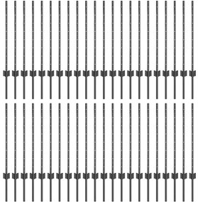 Postes de Cerca Prateados 44 pcs Cinzeto 100 x 0.8 m Aço