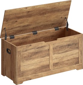 Banco sapateira com espaço de arrumação estilo campestre 40 x 100 x 46 cm castanho mel
