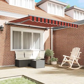 Toldo Retrátil Automático em Laranja e Marrom, 300x250 cm