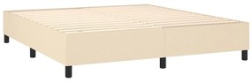 Cama box spring c/ colchão e LED 180x200 cm tecido cor creme