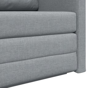 Sofá Cama de Chão 2-em-1 Cinza Claro 124x71x78 cm Tecido