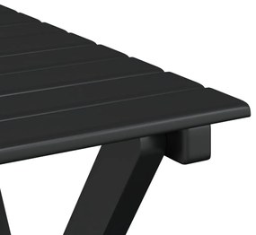 Cadeiras de baloiço 2 pcs c/ mesa dobrável álamo maciço preto