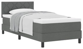 Cama Box com Colchão Cinza Escuro 90x190 cm Tecido
