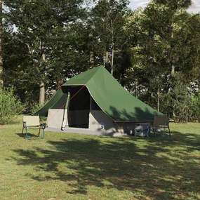 vidaXL Barraca Tipi com telhado Verde 364 x 281 x 257 cm tafetá
