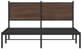 Estrutura de cama sem colchão 140x190cm metal carvalho castanho