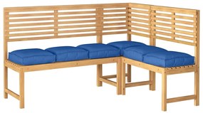 Conjunto de Almofadas de Palete Azul Royal com 6 peças, 40x40x8 cm, fe