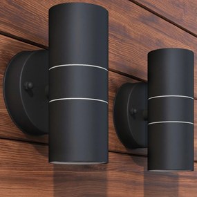 vidaXL Candeeiros LED parede iluminação sup/inf exterior 2 pcs