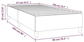 Estrutura de cama 90x200 cm tecido cinza-acastanhado