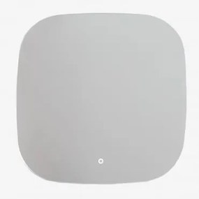 Espelho Quadrado Para Casa De Banho Com Luz Led E Antivapor 75x75 Cm Tobie Normal - Sklum