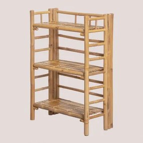 Estante De Bambu Iciar Com 3 Prateleiras Bambu - Sklum