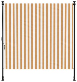 Estore de rolo exterior 150x270 cm tecido/aço laranja e branco