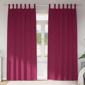 vidaXL Cortinas Blackout com Argolas 2 pcs Vinho Vermelho 245 x 140 cm