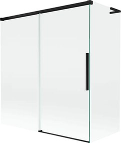 Mexen Rox L resguardo deslizante de duche com 2 painéis 150 + 70 x 150 cm, transparente, preto - 8C9L-150-070-70-00