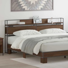 vidaXL Cabeceira de armazenamento Carvalho castanho 200 cm