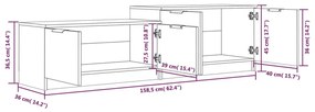 Móvel de TV 158,5x36x45 cm derivados de madeira cinzento sonoma