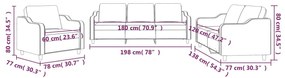 3 pcs conjunto de sofás com almofadões tecido cinza-acastanhado