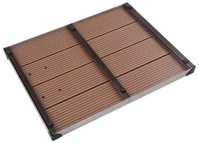 Base chuveiro p/ exterior 80x62 cm WPC aço inoxidável castanho