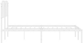 Estrutura de cama com cabeceira 140x190 cm metal branco