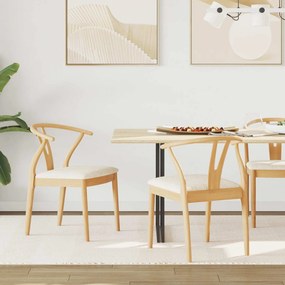 vidaXL Cadeira de jantar 2 pcs Natural e claro