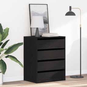 Cômoda vidaXL Preto Carvalho 60x41x76 cm Madeira Derivada
