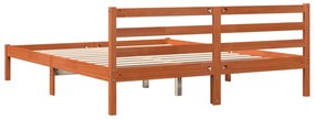 Cama sem colchão 180x200 cm pinho maciço castanho-mel