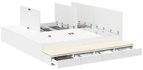 Cama de Armazenamento Branca 200x200 cm