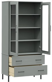 Estante c/ pernas metal 85x35x172,5 cm madeira OSLO cinzento