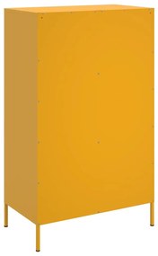 Aparador alto 68x39x113 cm aço amarelo mostarda