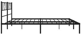 Estrutura de cama com cabeceira 183x213 cm metal preto