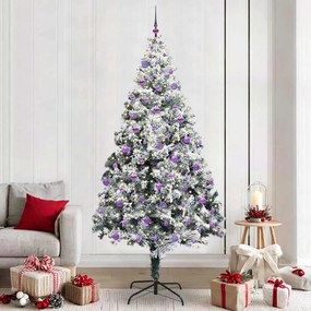 vidaXL Árvore de Natal Artificial Branco 240 cm PVC, Aço e Plástico