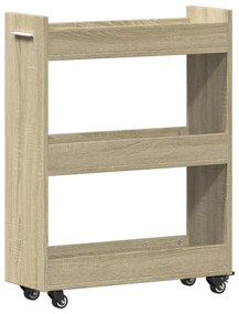 Armário c/ rodas 60x22x79 cm derivados madeira carvalho sonoma