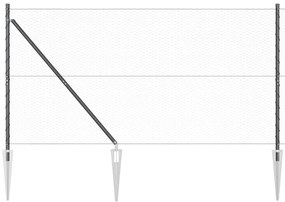 Conjunto de Cercas Conjunto de 2 Cinza Aço, PVC 25 x 1,2 m