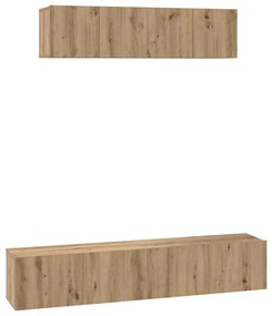 Conjunto de Estantes para TV 4 pcs carvalho artisiano