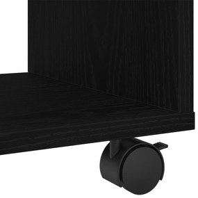 Mesa de Apoio vidaXL com Rodas Preto Carvalho 72x33x42,5 cm Madeira En