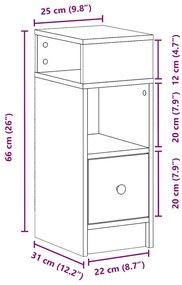 Mesas de cabeceira 2 pcs com gaveta 25x31x66 cm carvalho sonoma