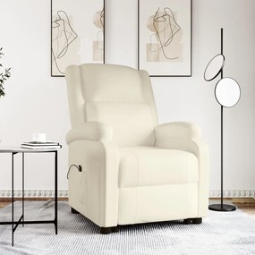 vidaXL Poltrona elevatória couro artificial cor creme