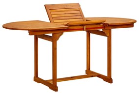 vidaXL Mesa de jantar p/ jardim (120-170)x80x75 cm acácia maciça