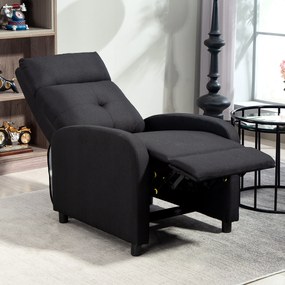 Poltrona Relax Reclinável até 155° Poltrona Reclinável Manual para Pessoas com Altura Inferior 195 cm 67x87x98 cm Preto